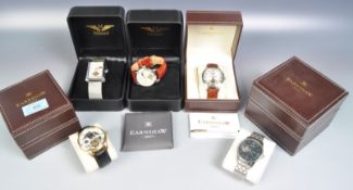 FIVE GENTLEMAN'S WRISTWATCHES TO INCLUDE EARNSHAW AND MINOIR