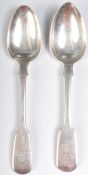 TWO 19TH CENTURY SILVER FIDDLE PATTERN SPOONS