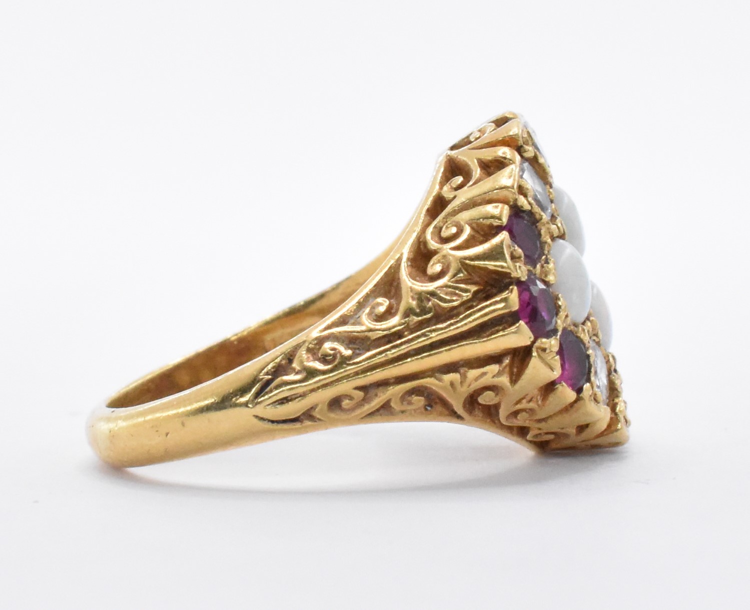 18CT GOLD OPAL DIAMOND & RUBY RING - Image 4 of 7