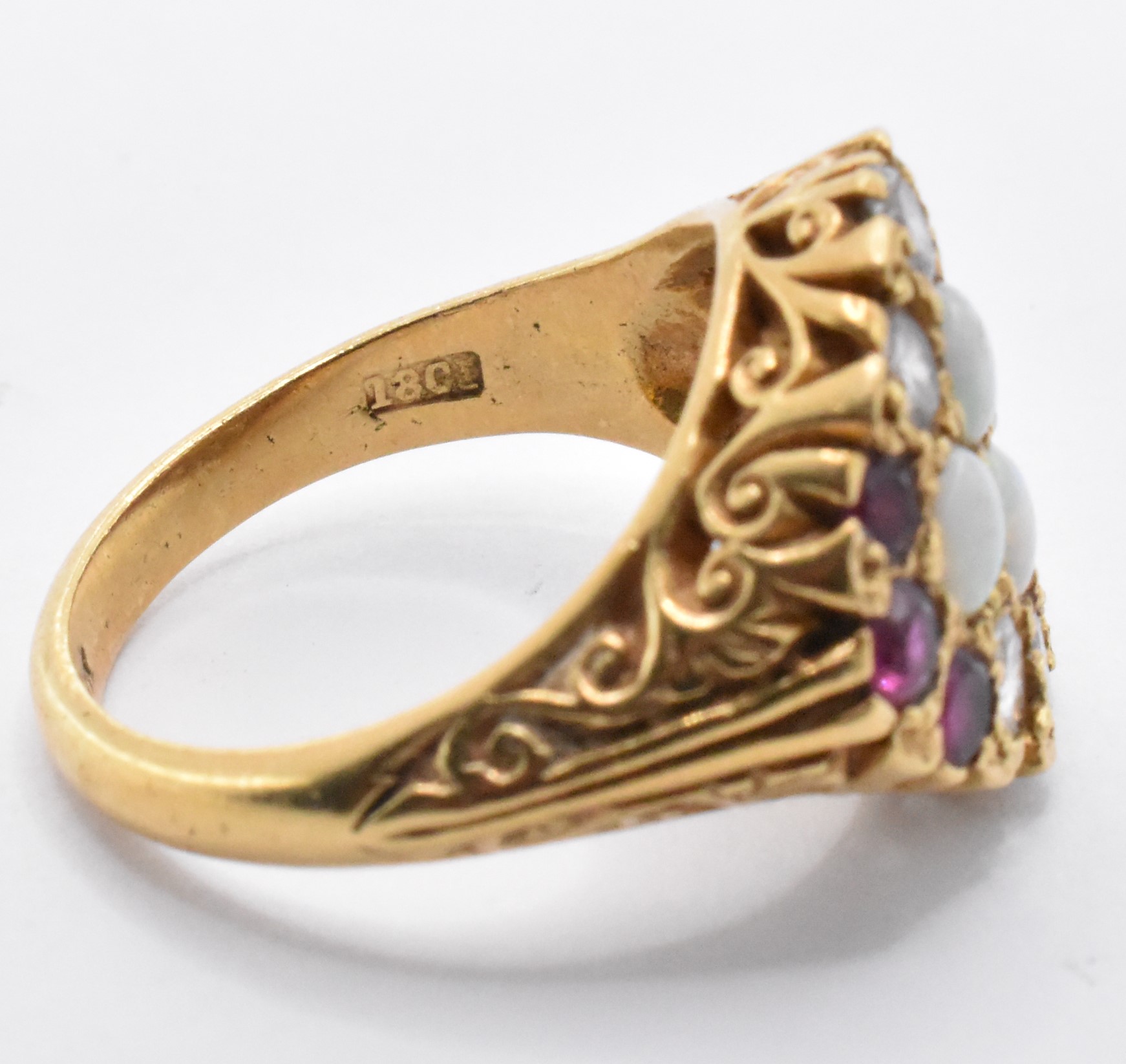 18CT GOLD OPAL DIAMOND & RUBY RING - Image 5 of 7