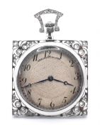 EDWARDIAN PLATINUM & DIAMOND FOB WATCH