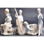 THREE SPANISH CERAMIC PORCELAIN FIGURINES BY LLADRO