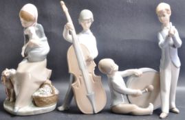 THREE SPANISH CERAMIC PORCELAIN FIGURINES BY LLADRO