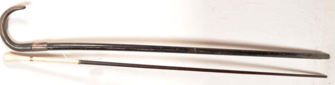 TWO VINTAGE 20TH CENTURY WALKING STICKS