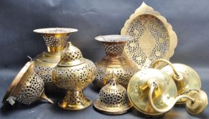 VINTAGE 20TH CENTURY MOROCCAN BRASS LANTERNS