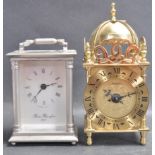 PAIR OF 21ST CENTURY SEIKO AND BLANDFORD CARRIAGE / LANTERN CLOCKS.