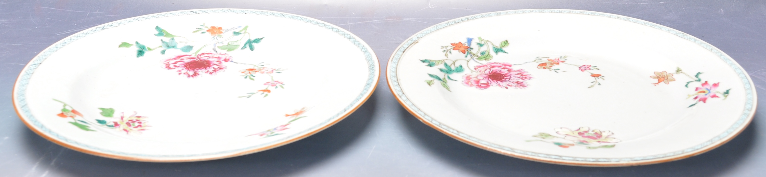 TWO 18TH CENTURY CHINESE ORIENTAL CERAMIC PORCELAIN PLATES - Image 3 of 6