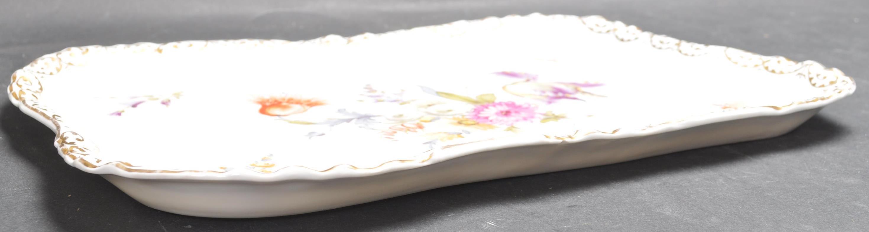 19TH CENTURY PORCELAIN FLORAL PLATTER - Image 6 of 6