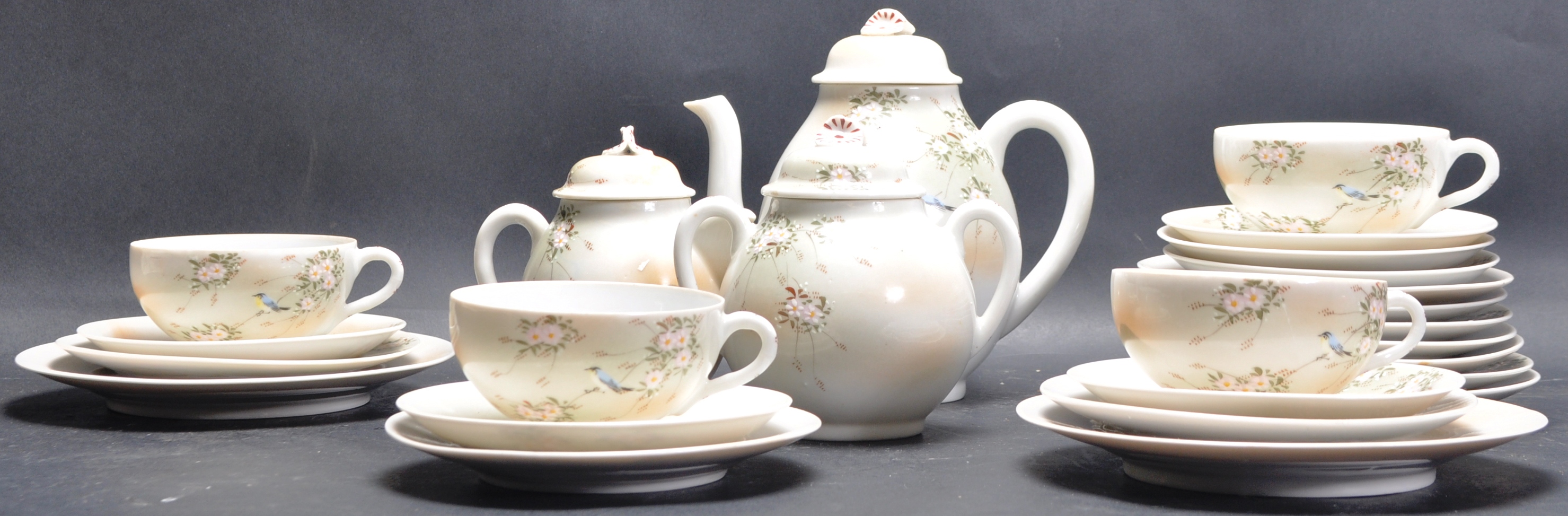 MID 20TH CENTURY FINE CHINA JAPANESE ORIENTAL TEA SERVICE