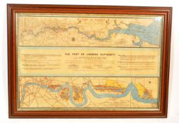 LARGE MID 20TH CENTURY PORT OF LONDON MAP BY COOK HAMMOND AND KELL LTD