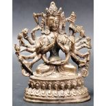 EARLY 20TH CENTURY INDIAN HINDU WHITE METAL GOD STATUE