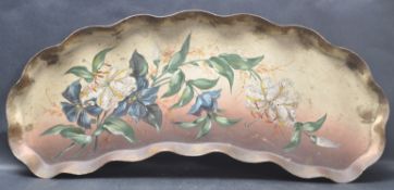 VICTORIAN HAND PAINTED FLORAL TRAY