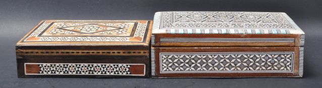 TWO LATE 20TH CENTURY MARQUETRY BOXES