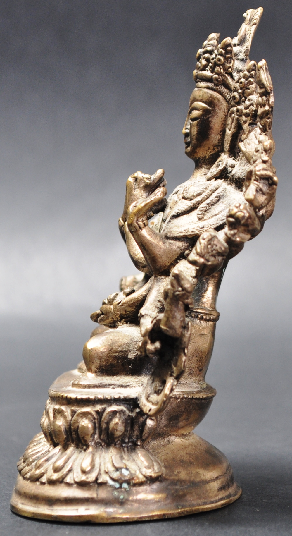EARLY 20TH CENTURY INDIAN HINDU WHITE METAL GOD STATUE - Image 2 of 6