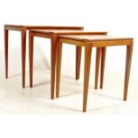 RETRO VINTAGE 20TH CENTURY TEAK WOOD NEST OF TABLES