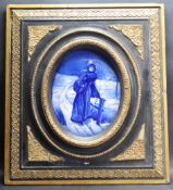 19TH CENTURY VICTORIAN BLUE AND WHITE DELFT PLAQUE FRAMED