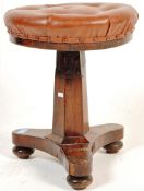 19TH CENTURY REGENCY GILLOWS MANNER LEATHER PIANO STOOL