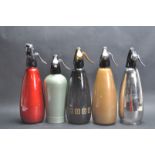 COLLECTION OF FIVE 1970’S SIPHON BOTTLES