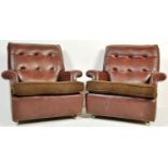 1970’S BROWN LEATHERETTE PARKER KNOLL ARMCHAIR