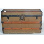 1930'S CANVAS COVERED SHIPPING TRUNK