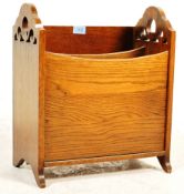 OAK MAGAZINE RACK AND A WILLIAM AND MARY STYLE NEST OF TABLES