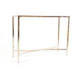 RETRO VINTAGE LATE 20TH CENTURY CHROME AND GLASS CONSOLE TABLE