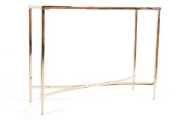 RETRO VINTAGE LATE 20TH CENTURY CHROME AND GLASS CONSOLE TABLE