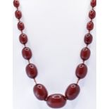 VINTAGE CHERRY BAKELITE BEADED NECKLACE