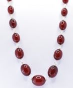 VINTAGE CHERRY BAKELITE BEADED NECKLACE