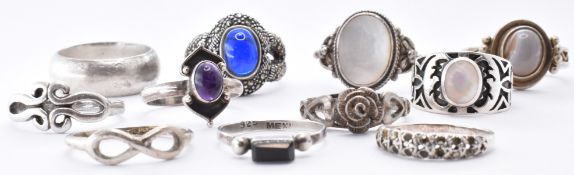 ASSORTMENT OF SILVER RINGS