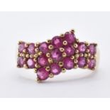 9CT GOLD & RUBY CLUSTER RING