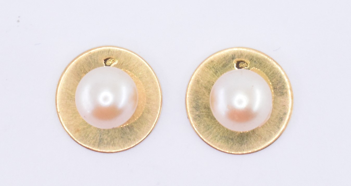 PAIR OF FRENCH 18CT GOLD & PEARL COLLAR STUDS - Image 2 of 4