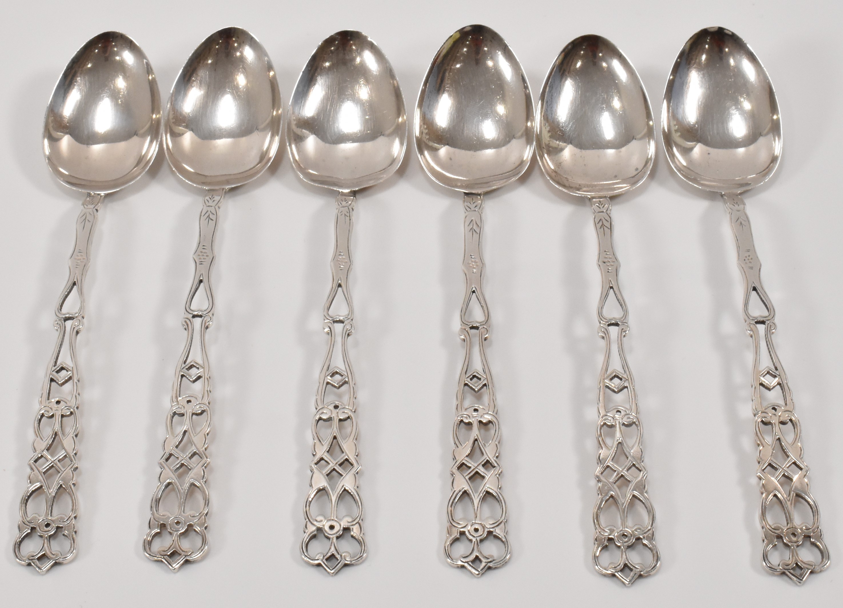 SET OF SIX WILLIAM J HOLMES SILVER SPOONS