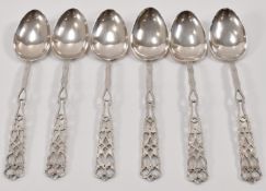 SET OF SIX WILLIAM J HOLMES SILVER SPOONS