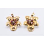 9CT GOLD DIAMOND & RUBY CLIP ON EARRINGS