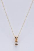 9CT GOLD & DIAMOND PENDANT NECKLACE