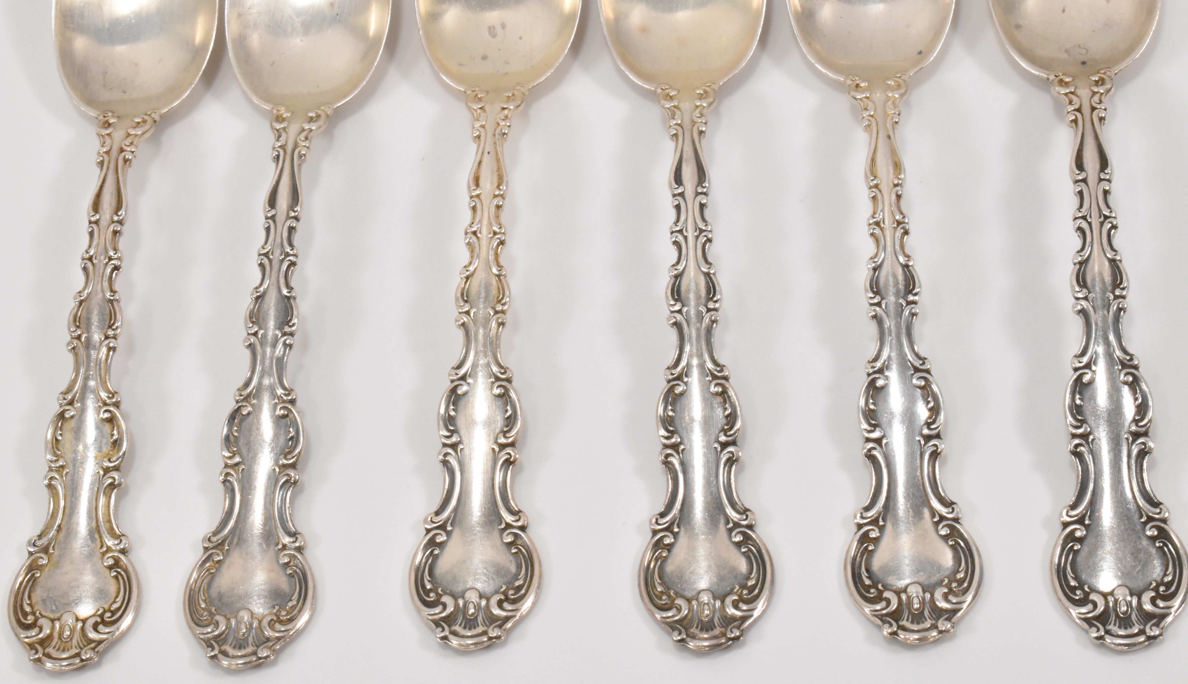 SET OF SIX GORHAM MANUFACTURING CO SILVER SPOONS - Image 3 of 4