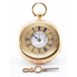 18CT GOLD HALF HUNTER POCKET WATCH