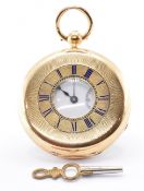 18CT GOLD HALF HUNTER POCKET WATCH