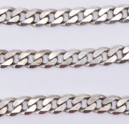 SILVER FLAT CURB LINK NECKLACE CHAIN