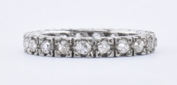 18CT WHITE OLD & DIAMOND ETERNITY RING