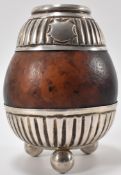 SOUTH AMERICAN SILVER & CALABASH GOURD MATE CUP