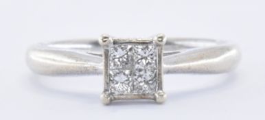 9CT WHITE GOLD & DIAMOND RING