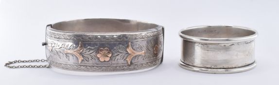 SILVER BANGLE BRACELET & NAPKIN RING