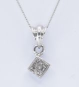 9CT WHITE GOLD & DIAMOND PENDANT NECKLACE