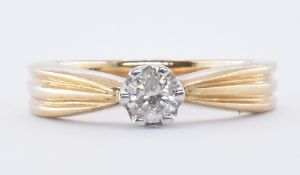 9CT GOLD & DIAMOND SINGLE STONE RING