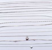 ASSORTMENT OF SILVER CHAIN NECKLACES