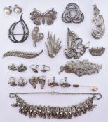 ASSORTMENT OF MARCASITE & SIMILAR JEWELLERY