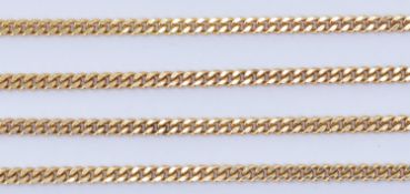 9CT GOLD FLAT LINK NECKLACE CHAIN