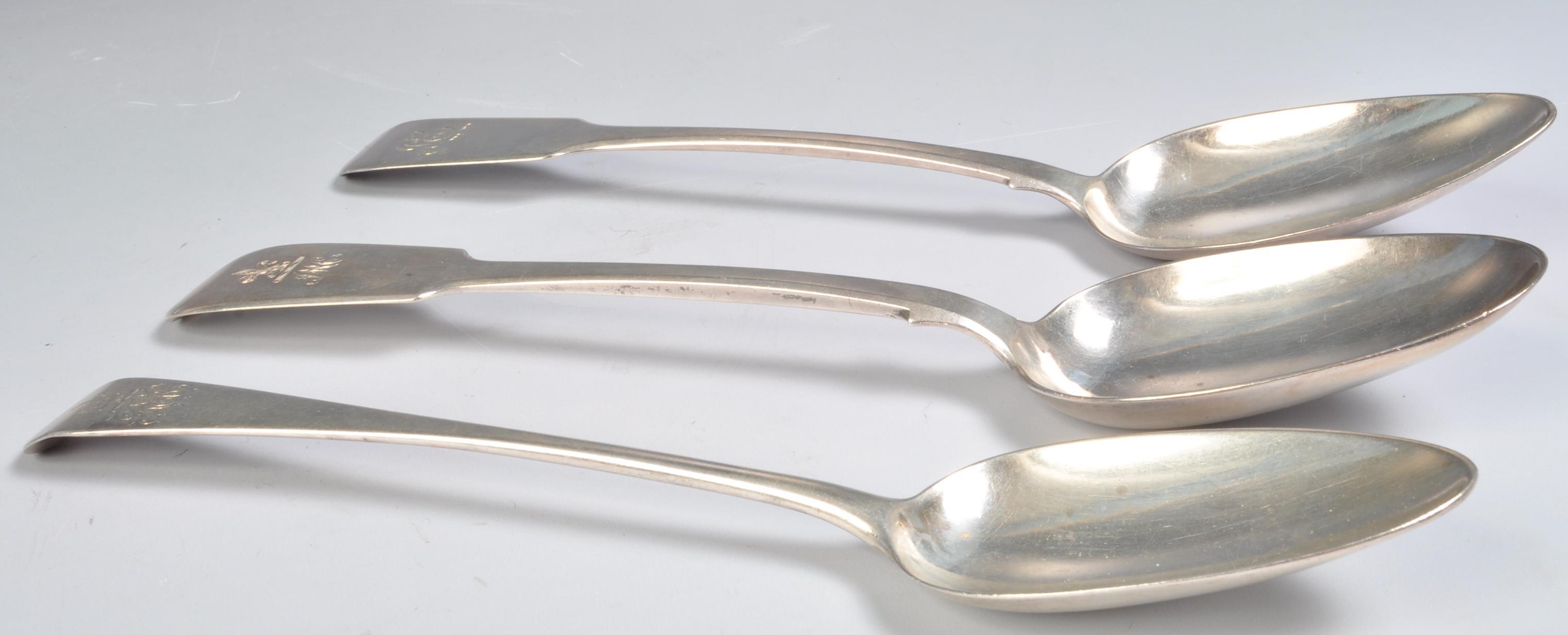 GEORGE III & IV SILVER SERVING SPOONS - Image 5 of 5